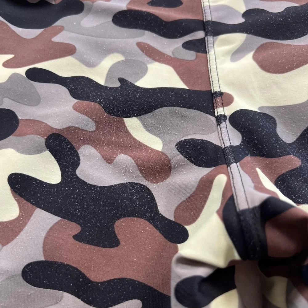 Taddlee Swim Trunks Shorts Mens M Camo Print Stretch Lined Drawstring Pockets